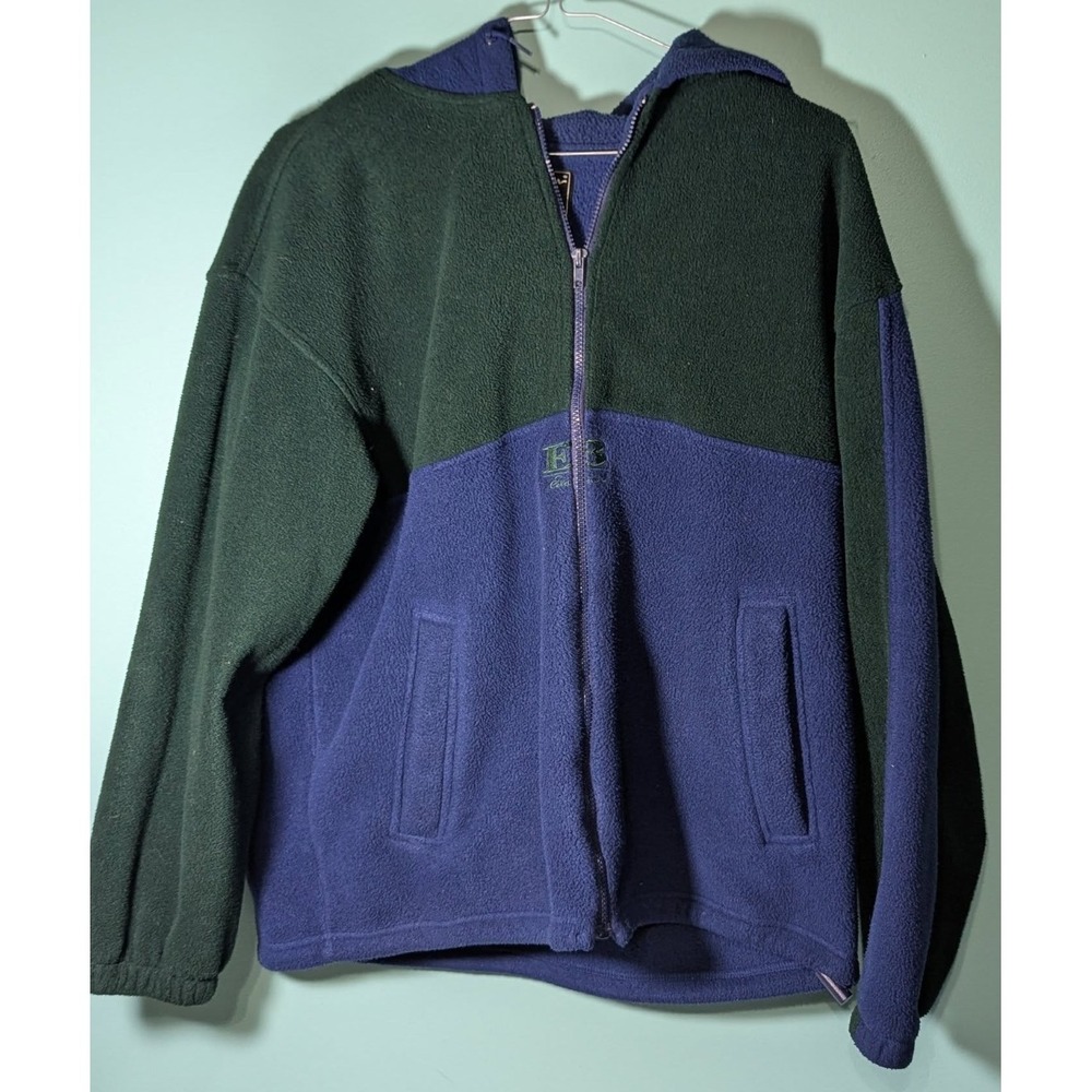 Eddie Bauer Men's Fleece Jacket Size Medium Blue & Green Vintage‎